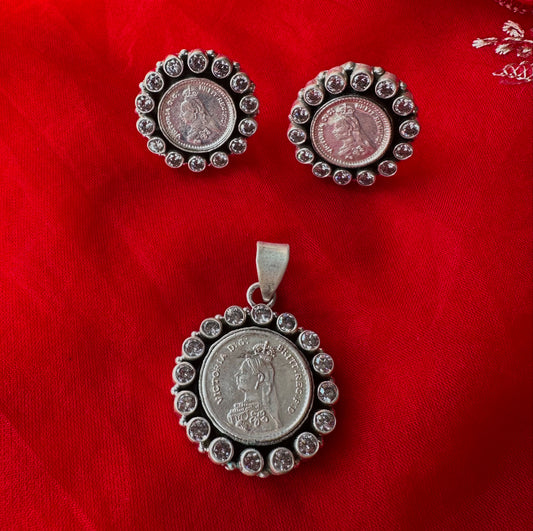 Coin Pendent and Earring -AS2517