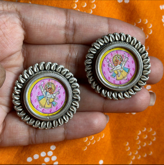 Handpainted Ganesha Studs-AS3233