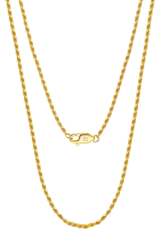 Gold polish silver chain-ASSC29-18K-1.5
