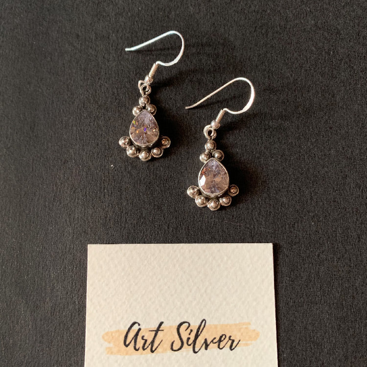 White Drop Earrings -(AS702)