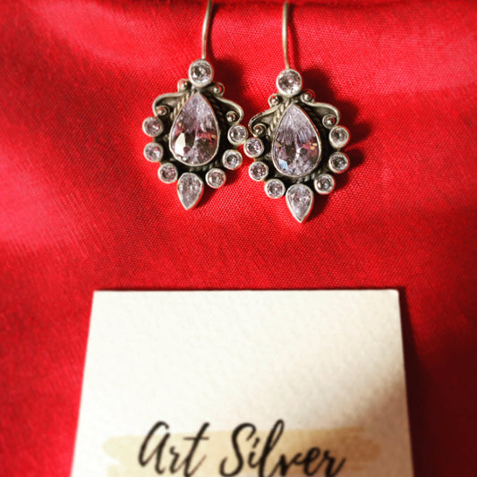 White Drop Earrings -(AS888)