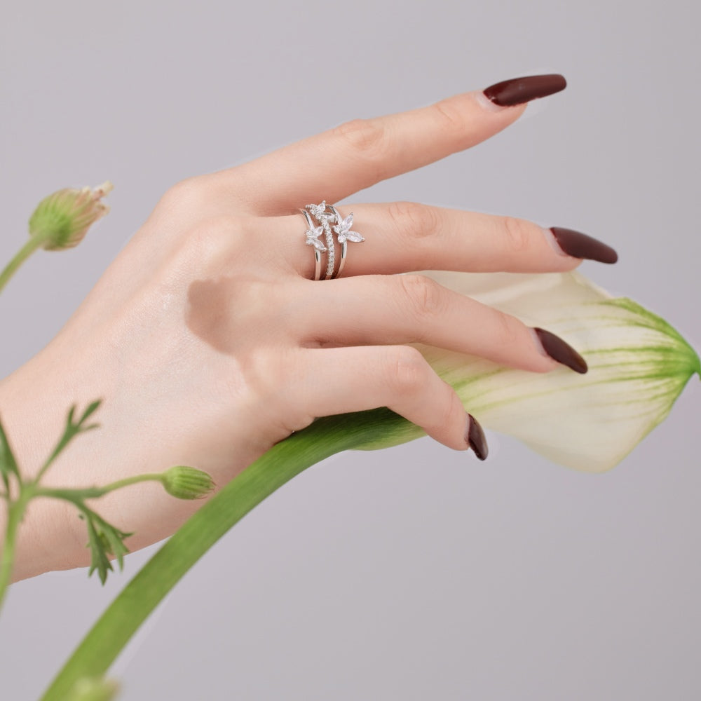 Butterfly Ring-120965-S-W-WH