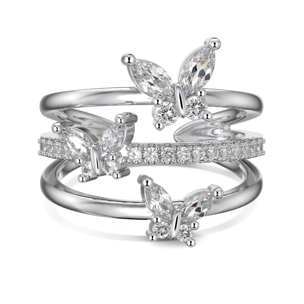 Butterfly Ring-120965-S-W-WH