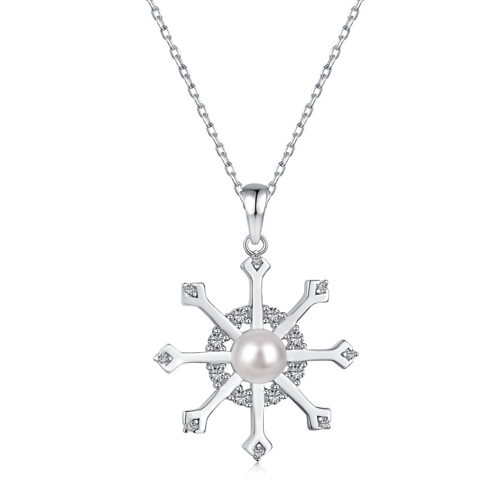 snow flake Pendent with chain -ASDY190435