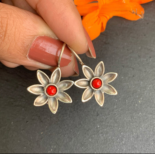 Flower drop earring-AS2871