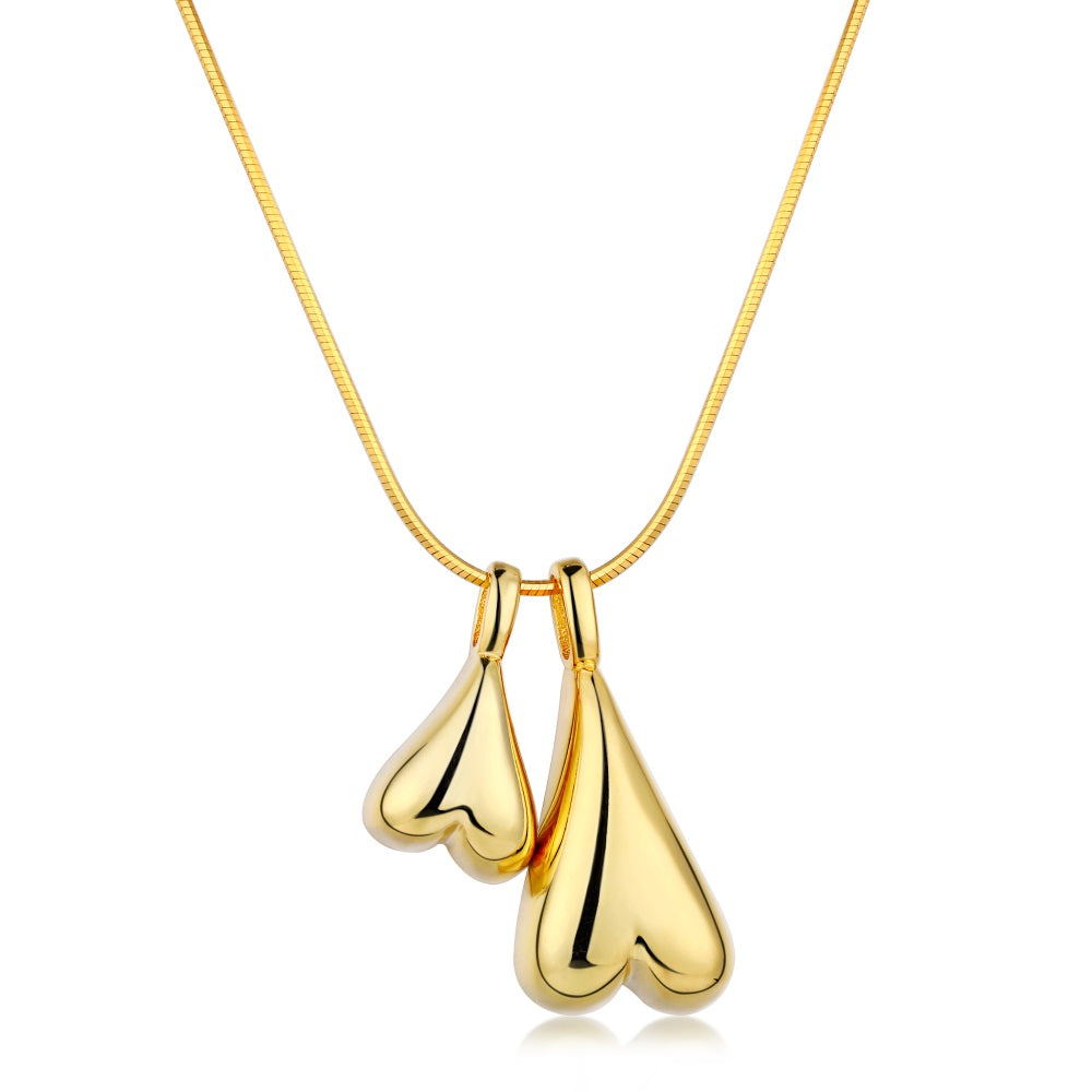 Heart pendent with chain-ASDY47 (gold polish )