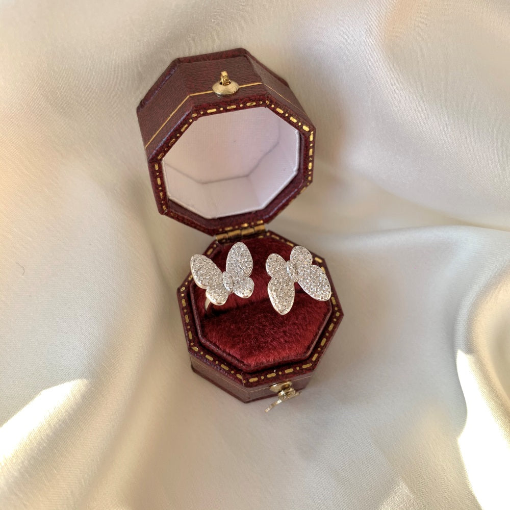 BUTTERFLY EARRINGS-ASDY120177-S-W-WH