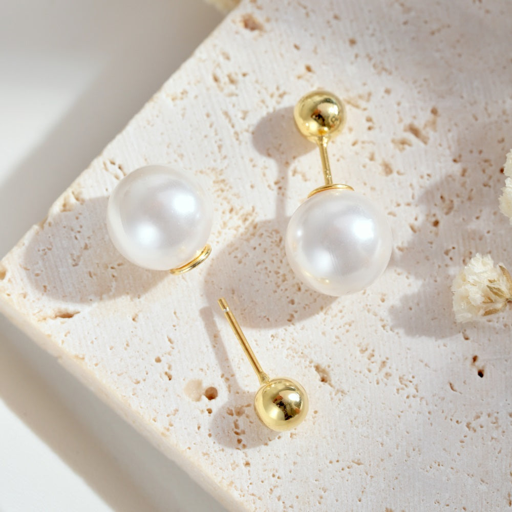Pearl studs (gold polish)-ASDY1D0192-S-G-NA
