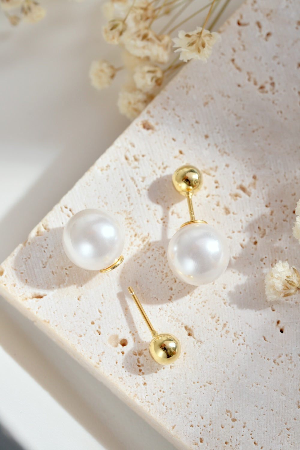 Pearl studs (gold polish)-ASDY1D0192-S-G-NA