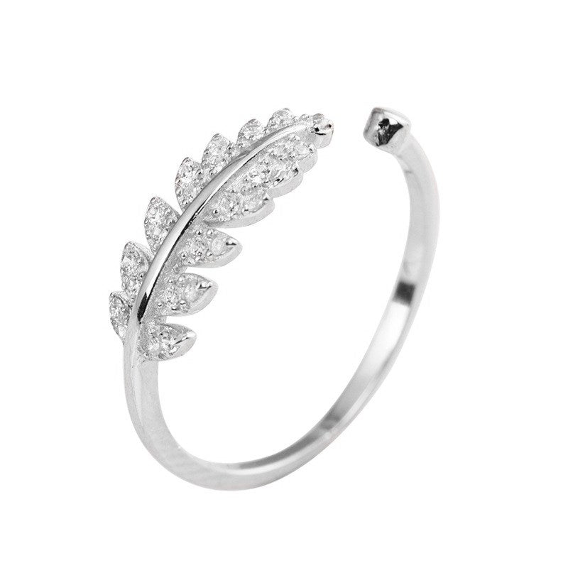 Leaf Earrings -ASYC120002-S-W-WH